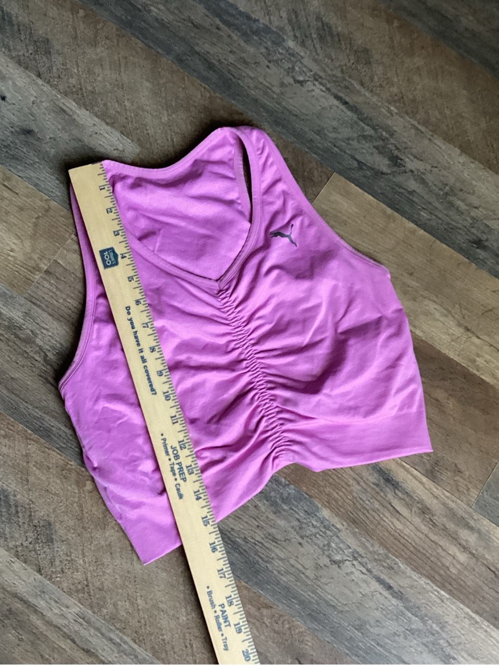 Puma Pink Ruched Racerback Workout Tank - Picture 3 of 5